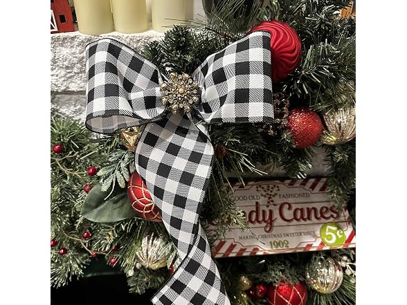 Buffalo Plaid Wired Edge Ribbon - 4" x 10 Yd