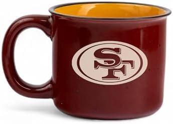 The Memory Company NFL Licensed 15oz Ceramic Camping Mug - Premium Team Logo, Durable Travel Coffee Cup, Game Day Tailgating Essential, Perfect Fan Gift