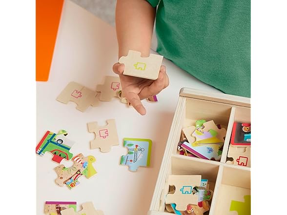 B. toys – Wooden Pack o' Puzzles 3Pk