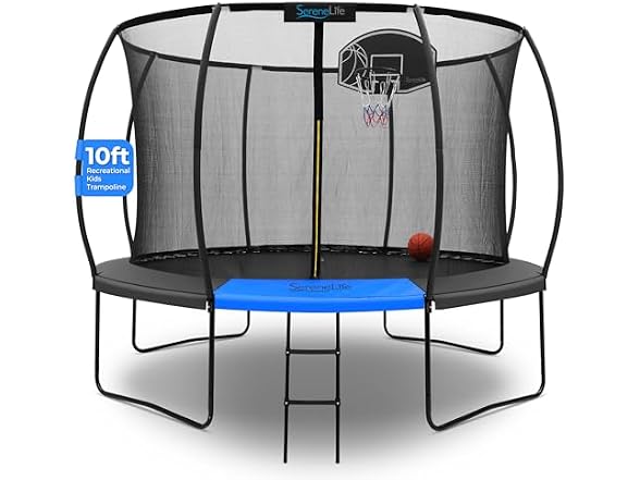 SereneLife 10FT Outdoor Trampoline for Kids