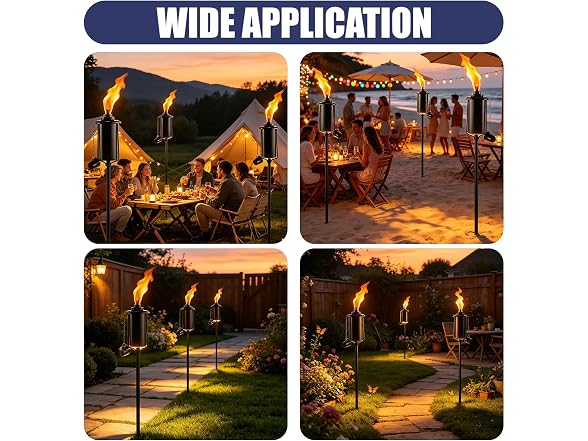 Takaouiu GAR-96 Metal Garden Torches, 6 Pack, 61in