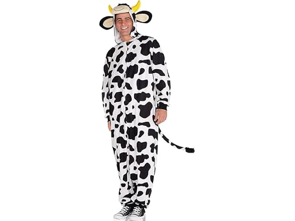 Amscan Black/White Cow Zipster (Adult Small/Me)