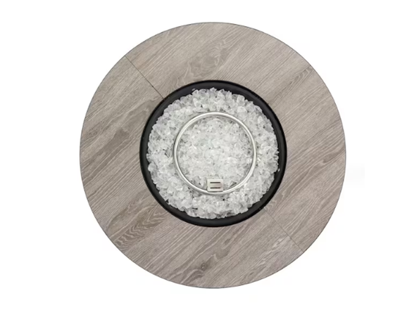 Black 30" Wood-Grain Propane Fire Table