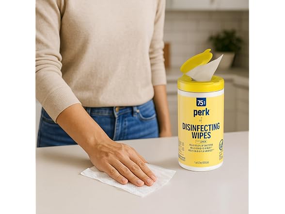 Perk Disinfecting Wipes Lemon 75ct
