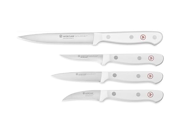 WUSTHOF Gourmet White 4-Pc Prep Knife Set