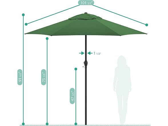 Sunline 9ft Umbrella Hunter Green