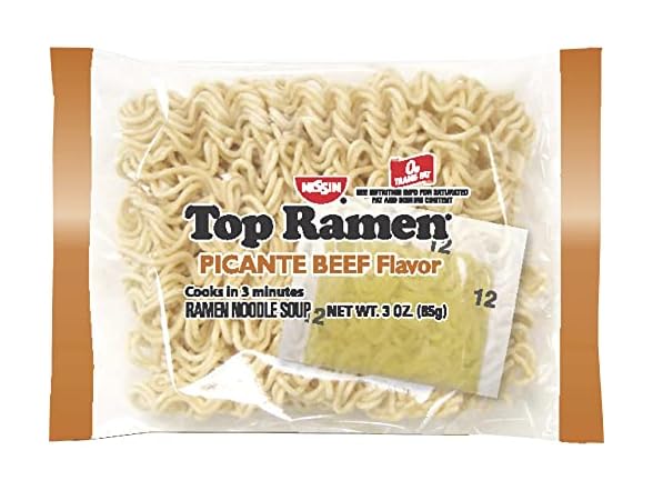 Nissin Top Ramen Picante Beef Flavor Noodle Soup