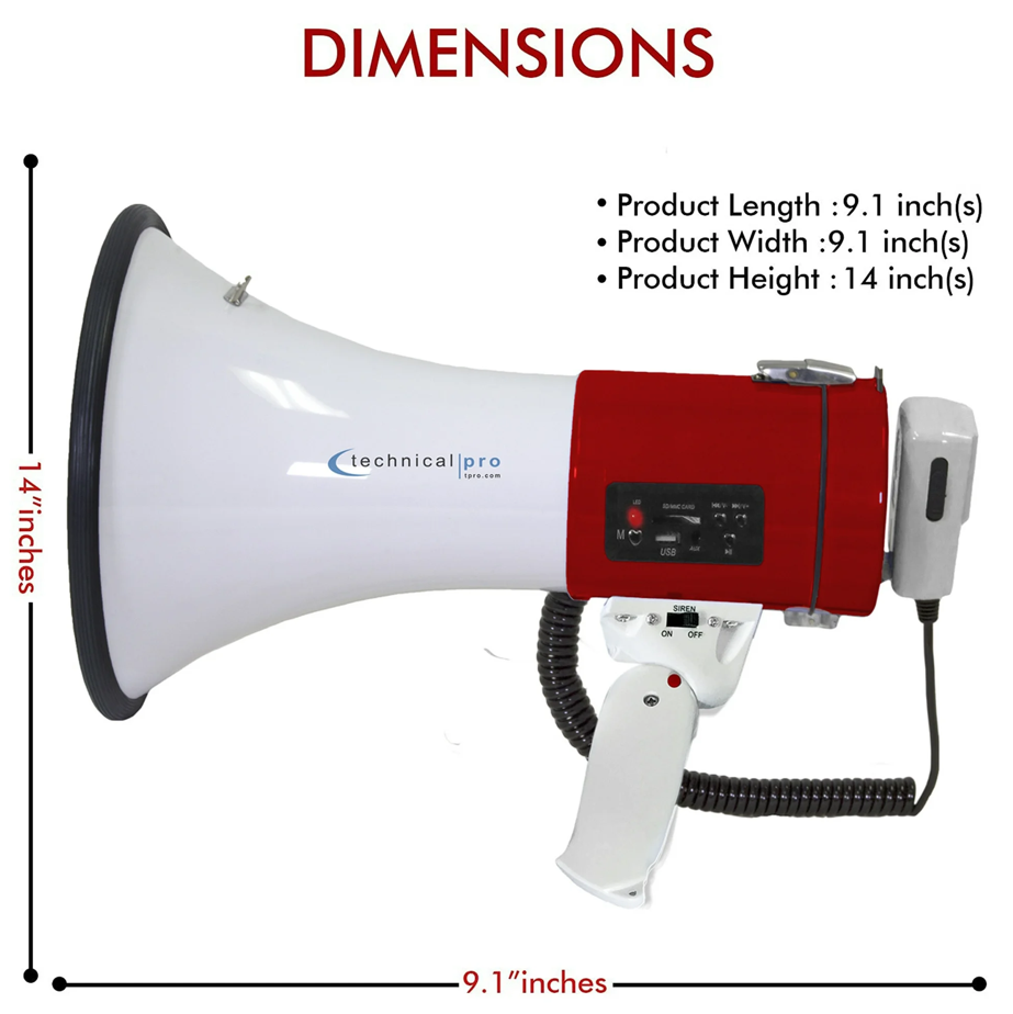 40W Megaphone with Handheld Mic & Siren - Gallery 9