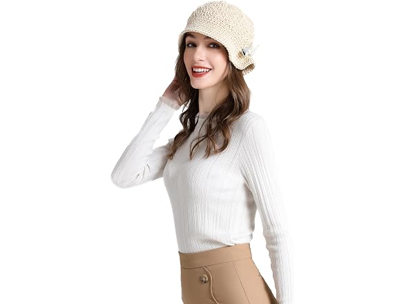 Zlyc Women (OS) Crochet Bucket Hat Handmade Hat