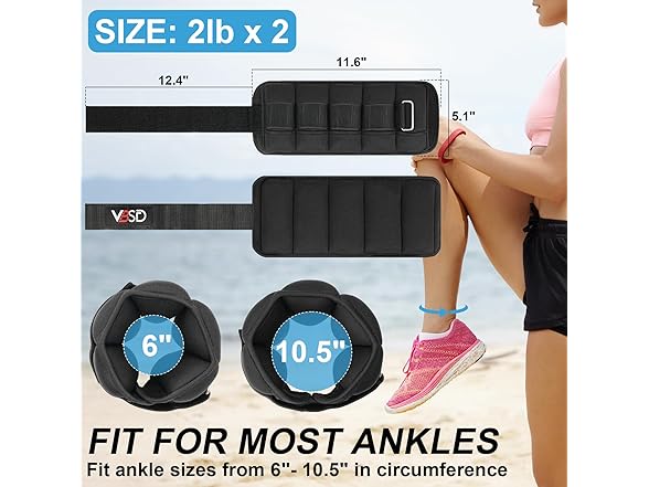 VBSD Adjustable Ankle Weights