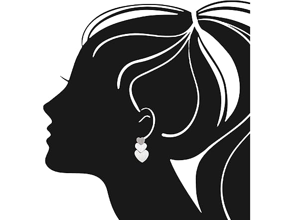 ConeyClare Triple Heart Stud Earrings Silver