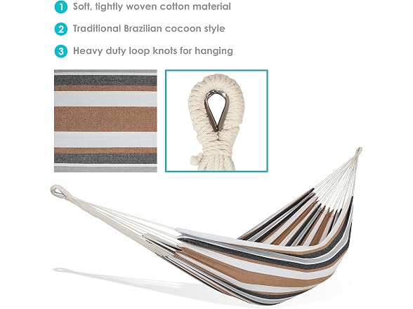 Sunnydaze Brazilian Hammock Without Stand
