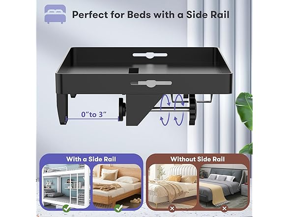 AUZONIMICS Bedside Table Shelf