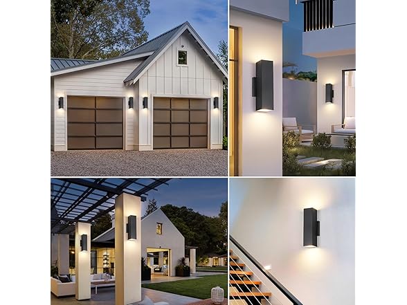 BesLowe 4-Pack Outdoor Wall Lights, Up & Down