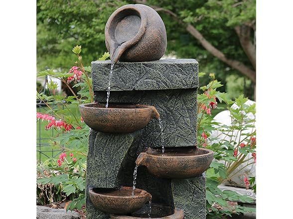 Sunnydaze 39-Inch Cascading Earthenware Fountain