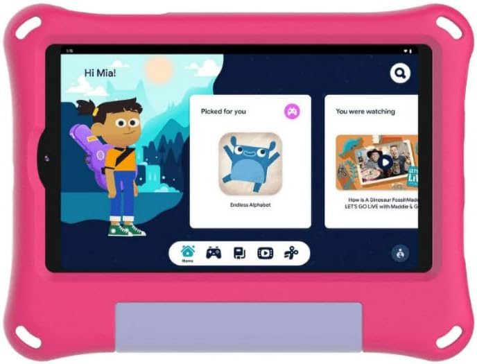 nn. 8" Kids Tablet, 1280 x 800 Resolution, 32GB, (2024 Model), Android 14 (Includes Pink Rubberized Case with Kickstand) (Renewed) (Open Box) - Gallery 2