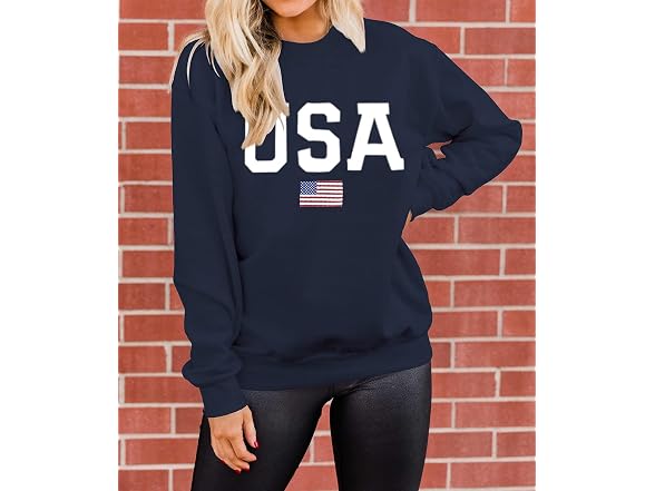 Dressmine Women (S) USA 4th July Flag Sweatshirt