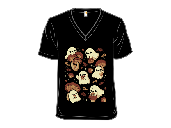 Cute Ghosts with Autumn Mushrooms