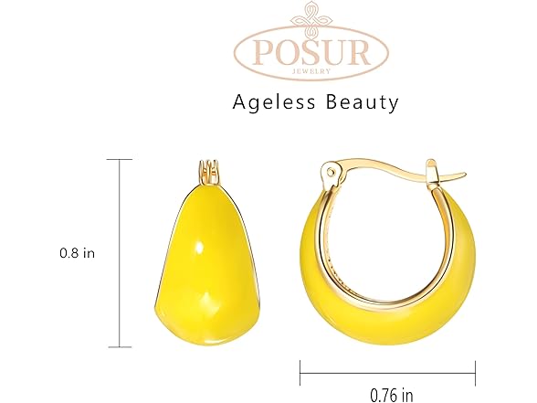 Enamel Gold Hoop Earrings