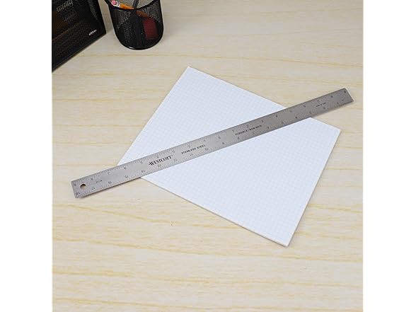 Westcott 18-Inch Stainless Steel Zero-Center Ruler