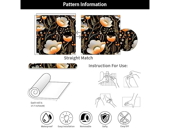 WalRiddle Dark Lotus Peel Stick Wallpaper