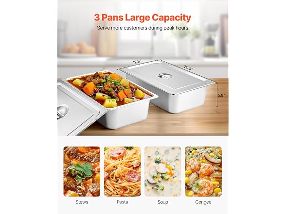 3-Pan Commercial Food Warmer