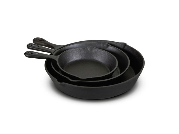 Jim Beam Cast Iron 3 Piece Skillet