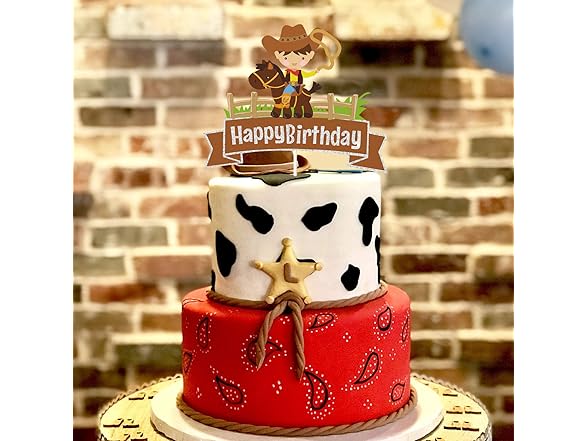 Cowboy Happy Birthday Cake Topper