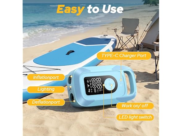 Rayspace 150PSI Electric SUP Pump 16Ah