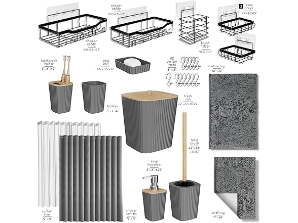 Clara Clark Bathroom Accessories Set 27Pc