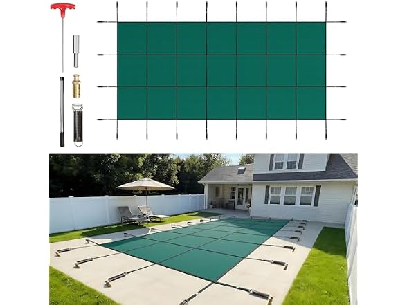 Pool Safety Cover Fits 16x36ft Rectangle