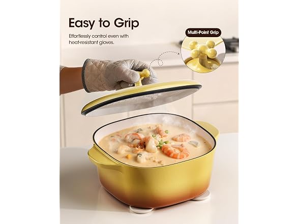 stackbear Cast Iron Dutch Oven Yellow