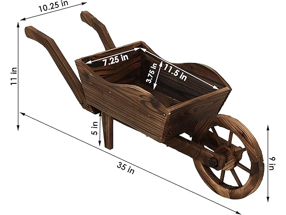 Sunnydaze Decor DSL-674 Wheelbarrow Garden Planter