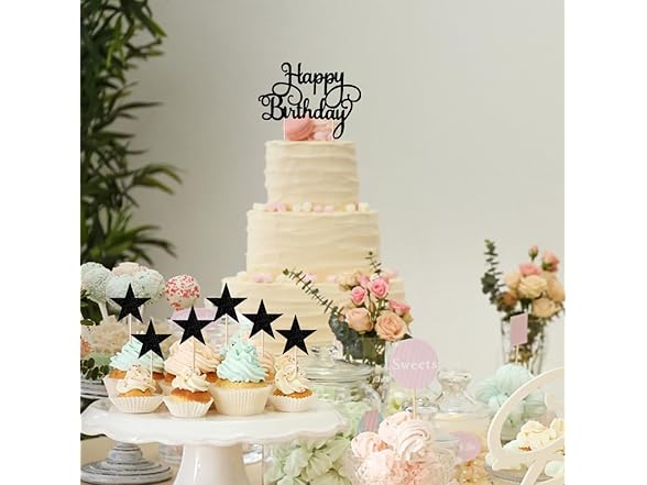  7 ct Backflash Happy Birthday Topper