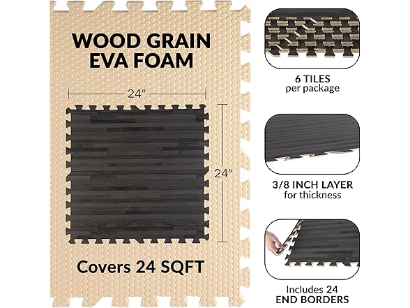 Foam Floor Tiles - 24sqft Interlocking