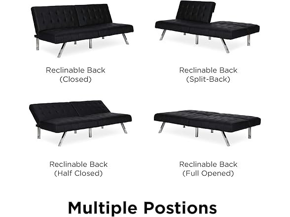 DHP Emily 71" Faux Leather Futon