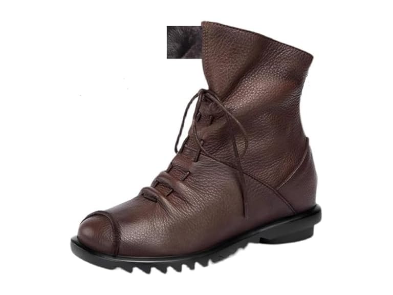 Women's Leather Casual Soft Flat Boots