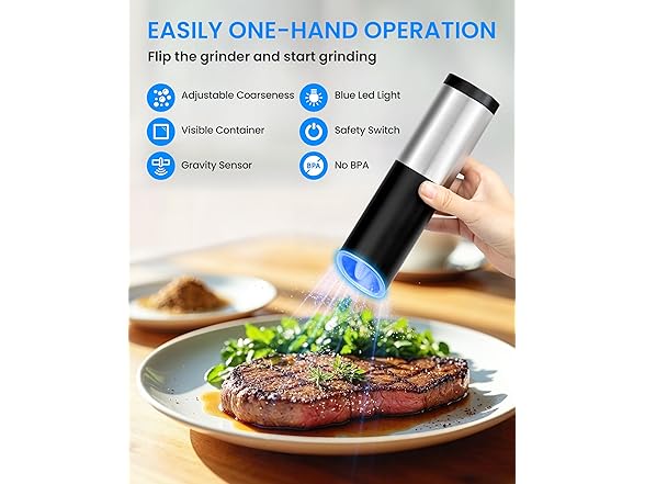 Gravity Electric Salt & Pepper Grinder