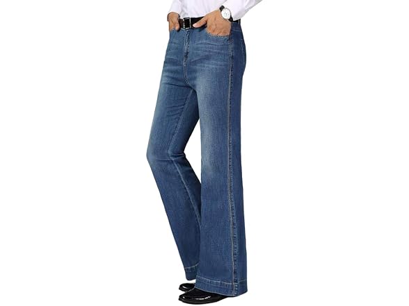 Haorun Men (30) Bell Bottom Jeans Slim Trousers