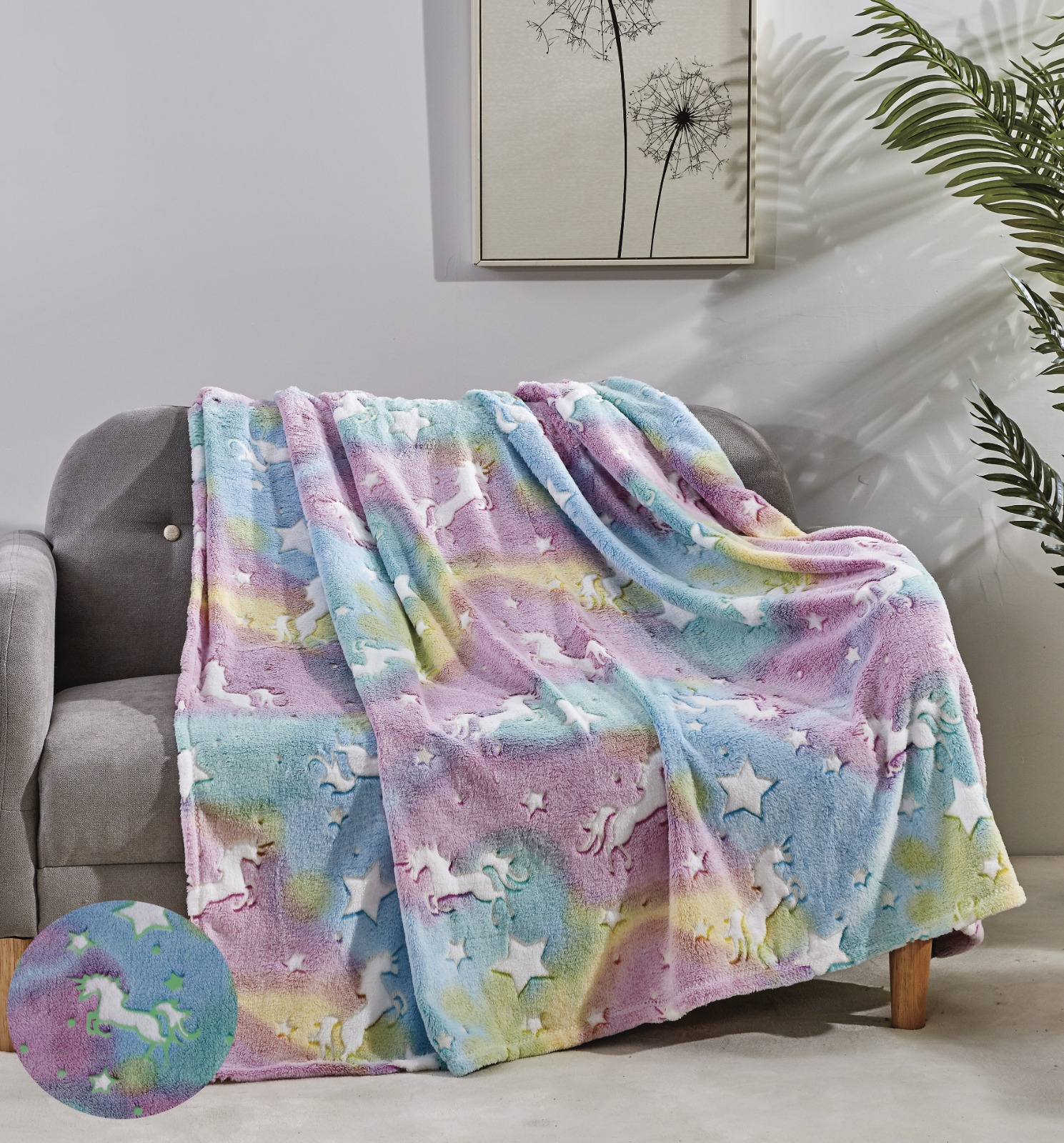 2Pk Glow In The Dark Throw Glow Unicorn - Gallery 5