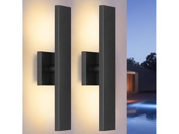 BesLowe 2-Pack 23.6" Outdoor Wall Lights