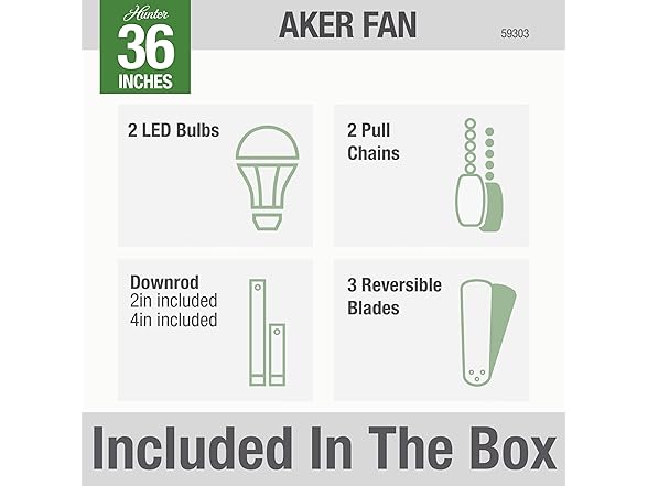 Hunter Fan Company 59302 36" Aker Ceiling Fan
