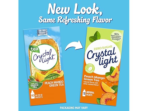 Crystal Light Drink Mix, 10 Packets, Peach Mango