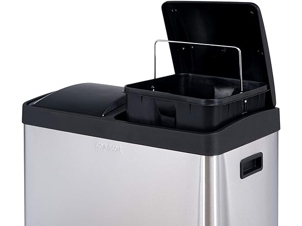 Step N' Sort The 16 Gal. 2-Compartment SS Trash Bin