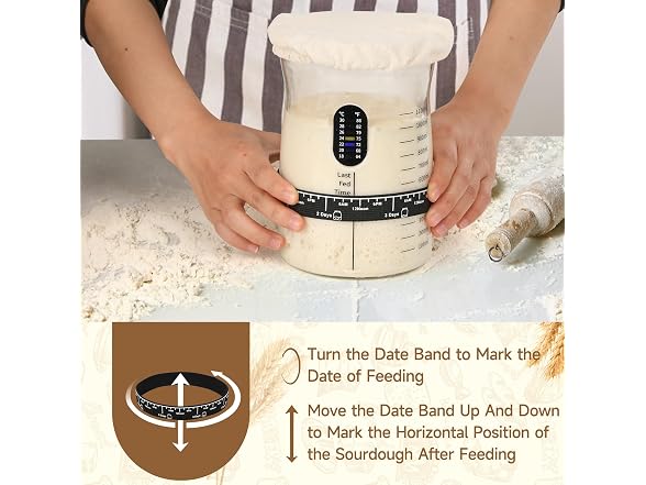 Sourdough Starter Jar Kit,50oz Wide