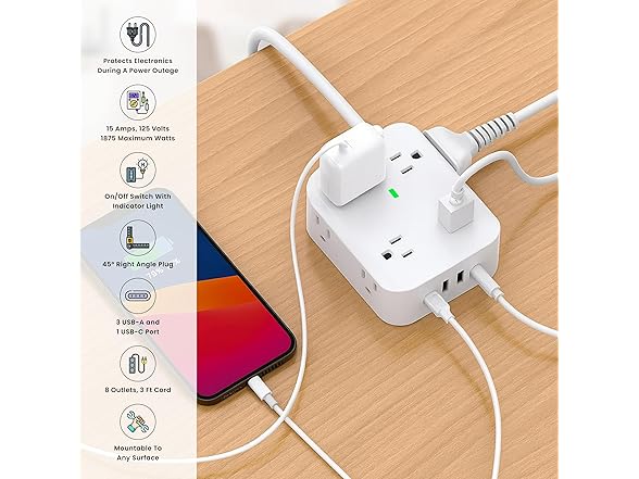Go Green 8-Outlet Surge Protector