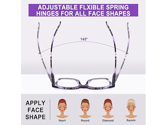 6 PK Blue Light Blocking Reading Glasses