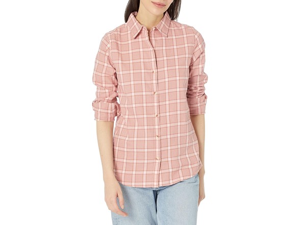 Peach Windowpane Plaid
