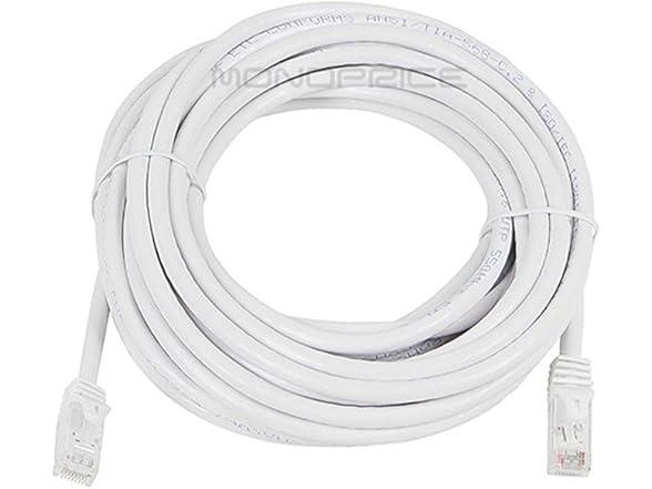 Monoprice Cat6 25ft White Patch Cable