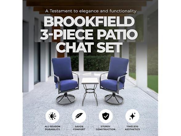 Four Seasons Courtyard Brookfield 3 Piece Deep Seating Furniture